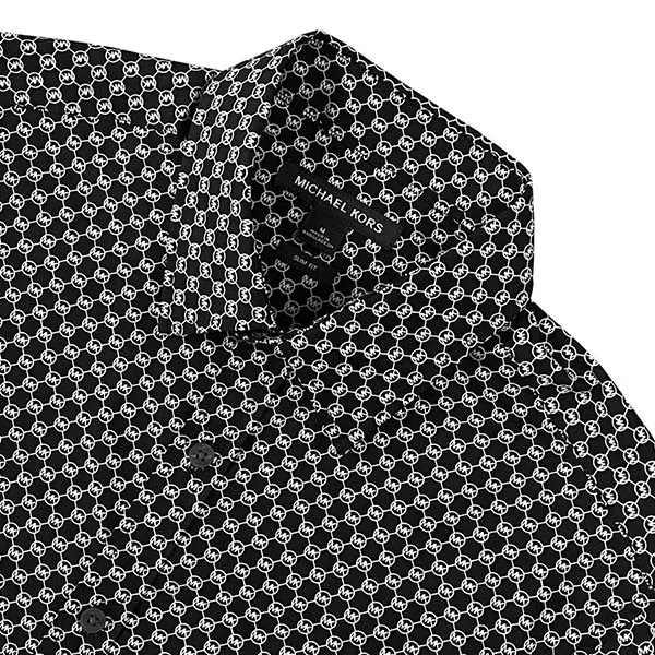 Áo Sơ Mi Nam MK Michael Kors Slim Fit 11 KF140051PR Màu Đen Size S - Thời trang - Vua Hàng Hiệu