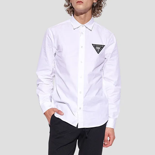 Áo Sơ Mi Versace Jeans Couture White With Patch 73GAL2R8 N0132 003 Màu Trắng Size 48