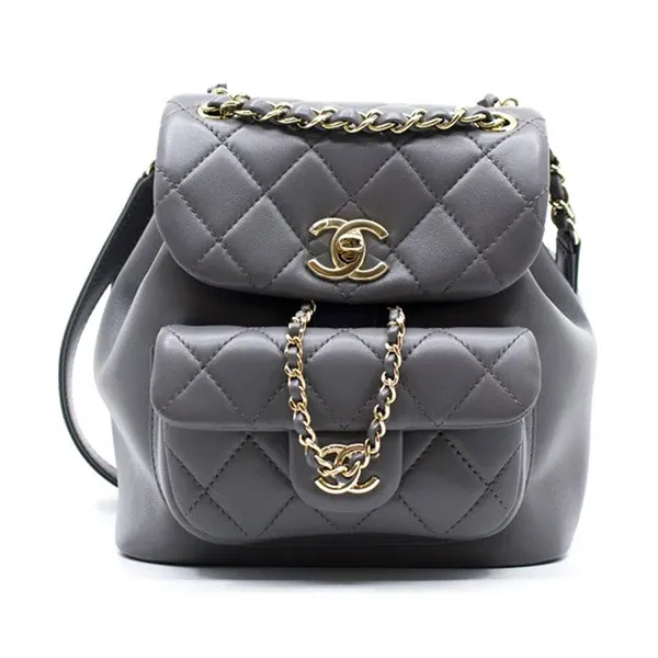 Balo Chanel Small Backpack Lambskin & Gold Màu Xám - 2