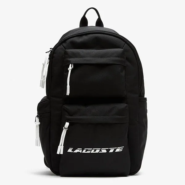 Balo Lacoste Unisex Contrast Inscription Backpack NH4044NZ Màu Đen