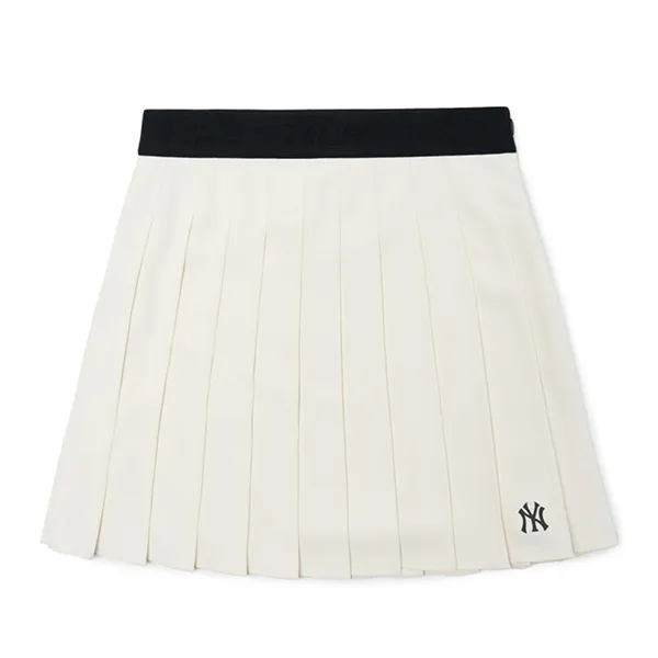 Chân Váy nữ MLB NY Basic Pleats Skirt New York Yankees 3FSKB0324-50CRS Màu  Trắng Kem