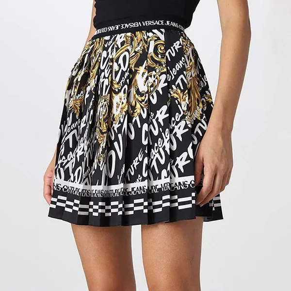 Chân Váy Versace Jean Couture Logo Brush Couture Skirt Black 73HAE813 NS173 G89 Màu Đen Size 38 - Thời trang - Vua Hàng Hiệu