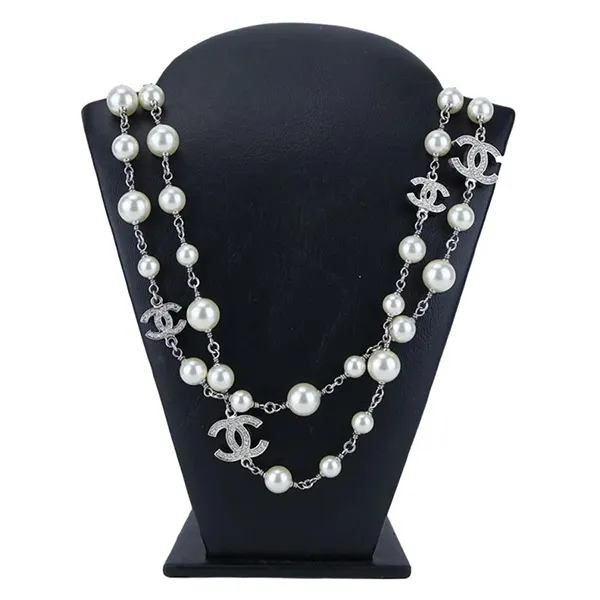 Dây Chuyền Chanel Crystal CC Perolas Necklace Màu Trắng - Trang sức - Vua Hàng Hiệu