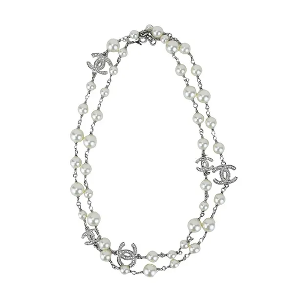 CHANEL  Jewelry  Chanel Black White Crystal Enamel Cc Necklace  Poshmark