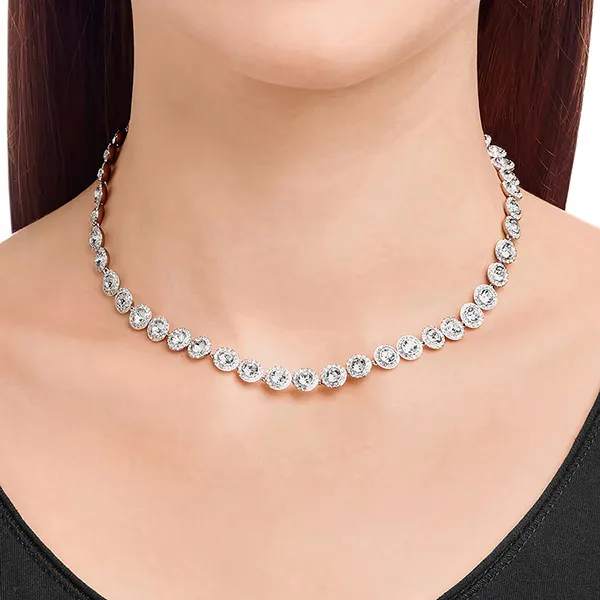 Dây Chuyền Swarovski Angelic Necklace Round Cut, White, Rhodium Plated 5117703 Màu Trắng - Trang sức - Vua Hàng Hiệu