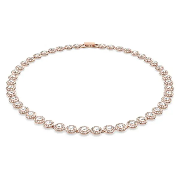 Dây Chuyền Swarovski Angelic Necklace Round Cut, White, Rose Gold-Tone Plated 5367845 Màu Vàng Hồng - Trang sức - Vua Hàng Hiệu