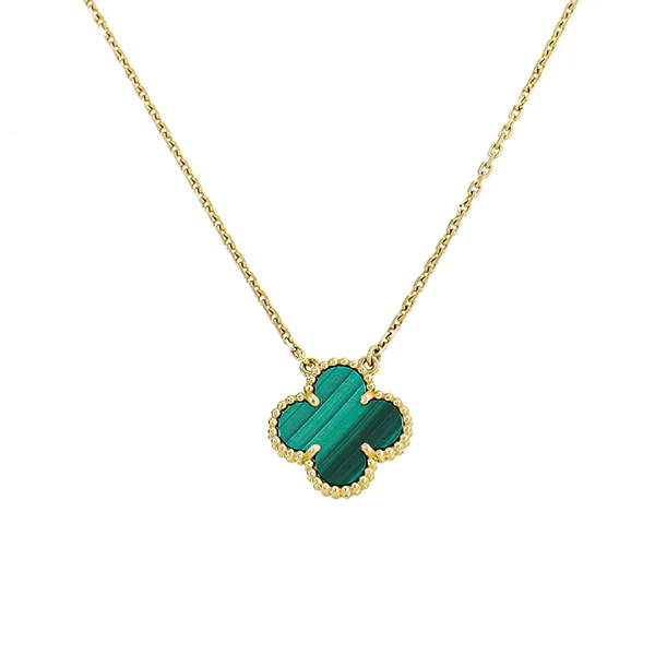 Dây Chuyền Jewery Luxury Alhambra Malachite 18k Yellow Gold Màu Vàng Gold Size 9mm