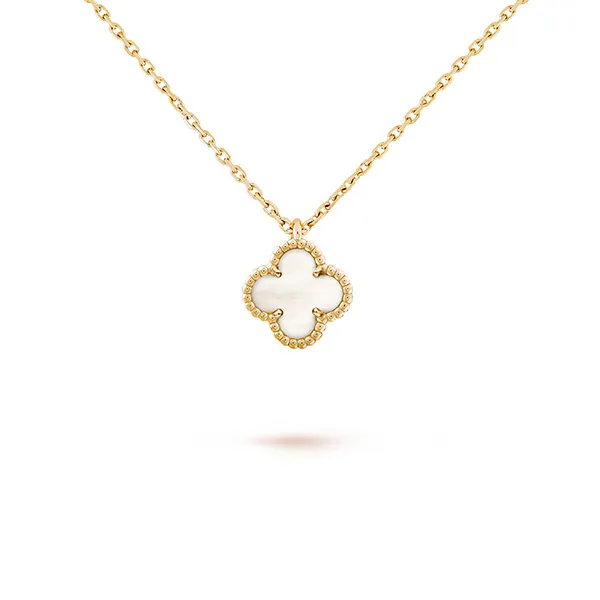 Dây Chuyền Jewery Luxury Vintage Alhambra Pendant 18k Yellow Gold Mother-Of-Pearl Màu Vàng Gold Size 9mm