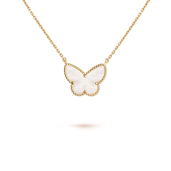 Dây Chuyền Van Cleef & Arpels Lucky Alhambra Butterfly Pendant 18K Yellow Gold, Mother-Of-Pearl Màu Vàng Gold Size 15mm (Chế Tác) - 1