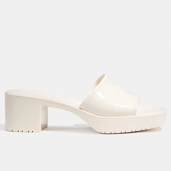 Dép Coach Scarlett Rubber Sandal Màu Trắng Size 37