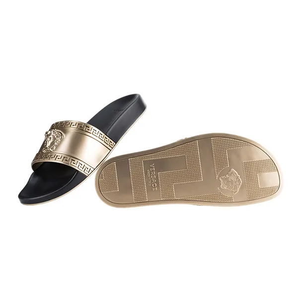 Dép Nam Versace Palazzo Gold VSC03 Màu Đen Vàng Size 42