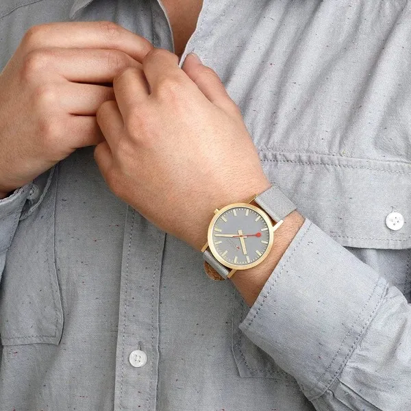 Đồng Hồ Nam Mondaine Classic Good Gray Golden A660.30360.80SBU Màu Xám Vàng - Đồng hồ - Vua Hàng Hiệu