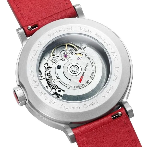 Đồng Hồ Nam Mondaine Original Automatic Red Leather MST.4161B.LC Màu Đỏ Bạc