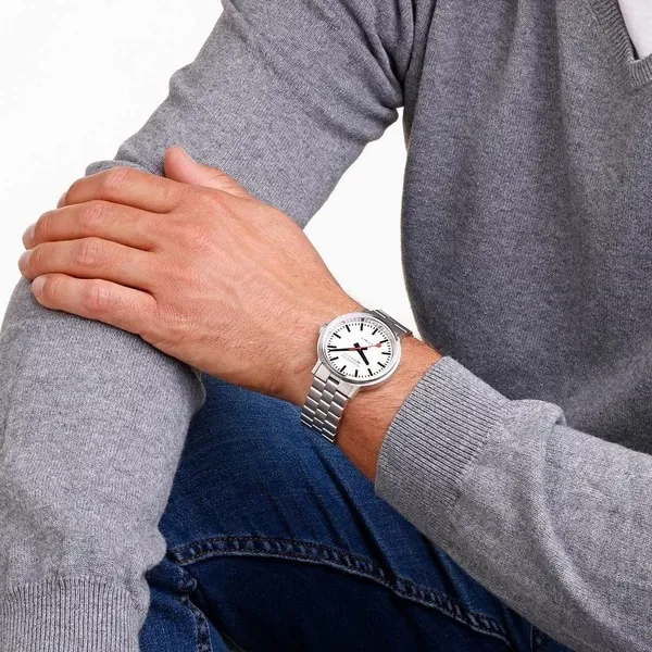 Đồng Hồ Nam Mondaine Original Automatic Stainless Steel Strap MST.4161B.SJ Màu Bạc - Đồng hồ - Vua Hàng Hiệu