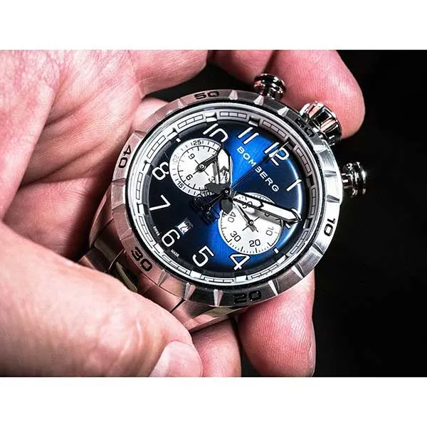 Đồng Hồ Nam Bomberg BB-68 Dark Blue & Silver NS44CHSS.211.9 - 44mm Màu Xám Xanh