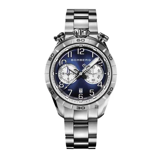 Đồng Hồ Nam Bomberg BB-68 Dark Blue & Silver NS44CHSS.211.9 - 44mm Màu Xám Xanh