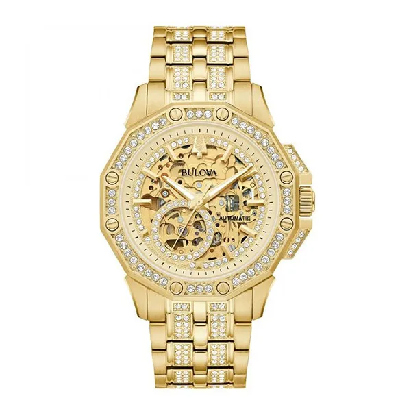 Đồng Hồ Nam Bulova Crystal Octava Automatic Automatic Watch 98A292 Màu Vàng Gold - Đồng hồ - Vua Hàng Hiệu