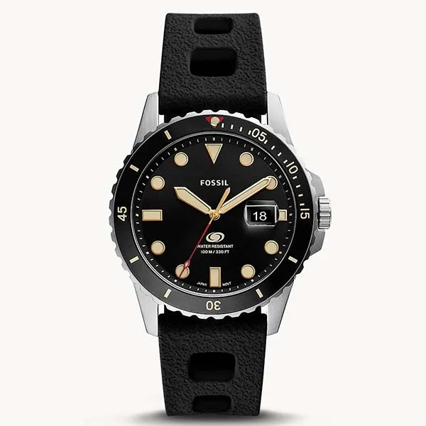 Đồng Hồ Nam Fossil Blue FS5947 Dây Silicone Màu Đen