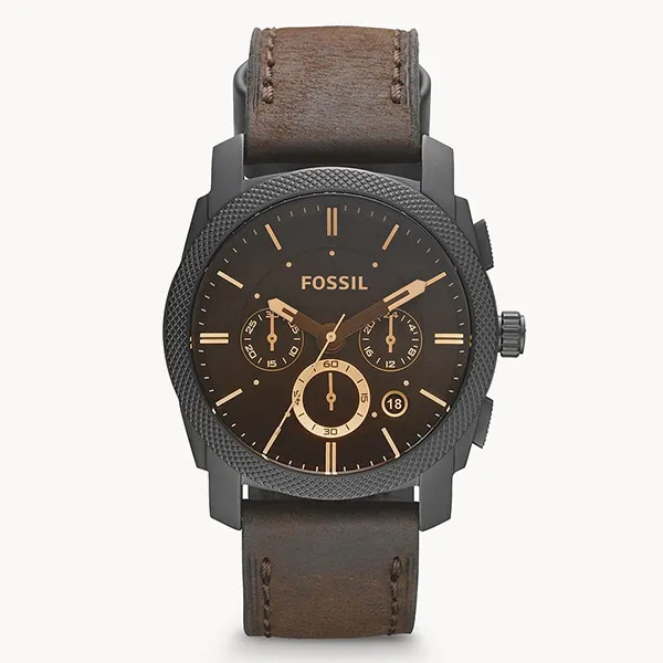 Đồng Hồ Nam Fossil Machine FS4656 Dây Da Màu Nâu
