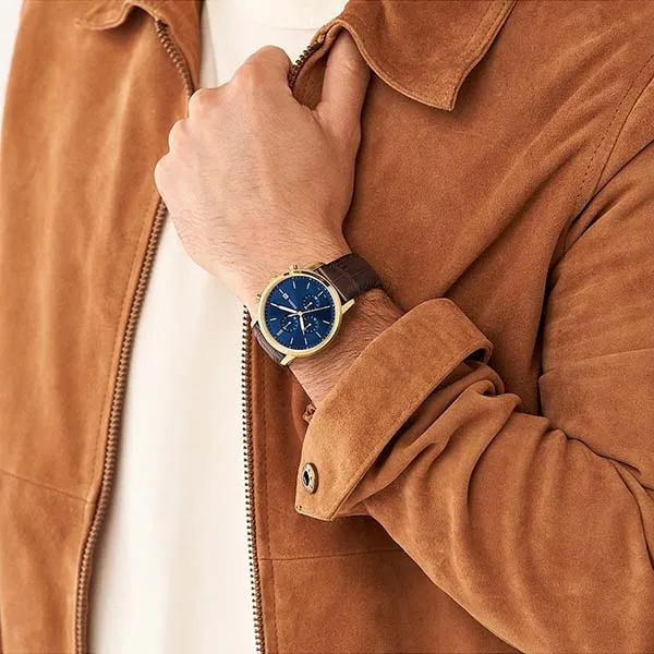 Đồng Hồ Nam Fossil Minimalist FS5942 Dây Da Màu Nâu - Đồng hồ - Vua Hàng Hiệu
