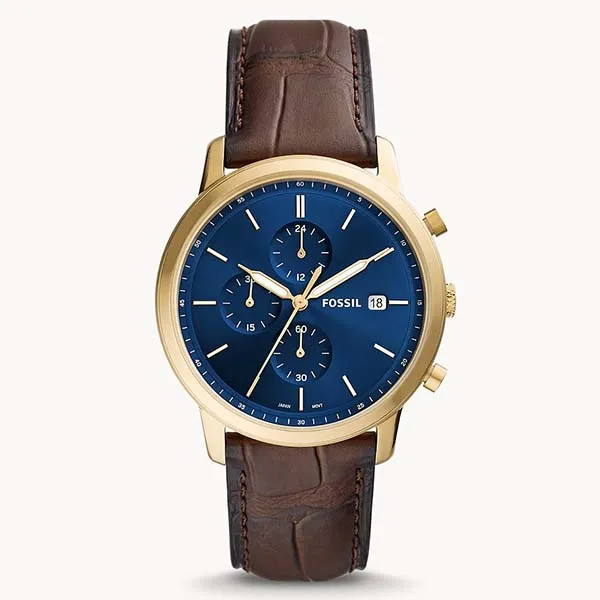 Đồng Hồ Nam Fossil Minimalist FS5942 Dây Da Màu Nâu - Đồng hồ - Vua Hàng Hiệu