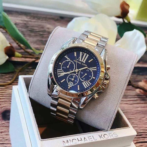Michael Kors Bradshaw Chronograph Blue Dial Twotone Womens Watch   MK5976 Womens Fashion Watches  Accessories Watches on Carousell