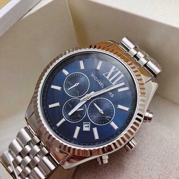 Đồng Hồ Nam Michael Kors MK8280 45mm Màu Xanh Bạc