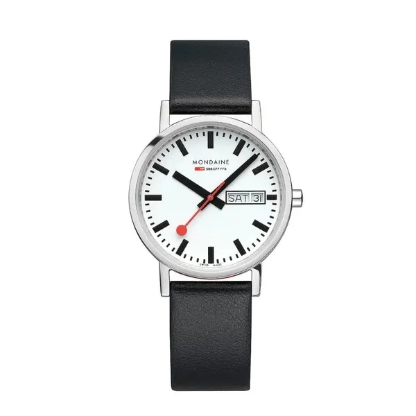 Đồng Hồ Nam Mondaine Classic Black Vegan Watch A667.30314.11SBBV - 36mm Màu Đen Bạc