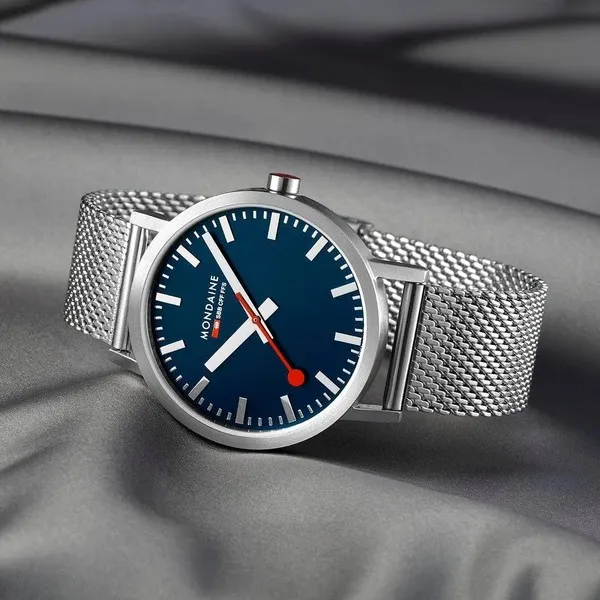 Đồng Hồ Nam Mondaine Classic Stainless Steel Blue Watch A660.30360.40SBJ - 40mm Màu Xanh Xám