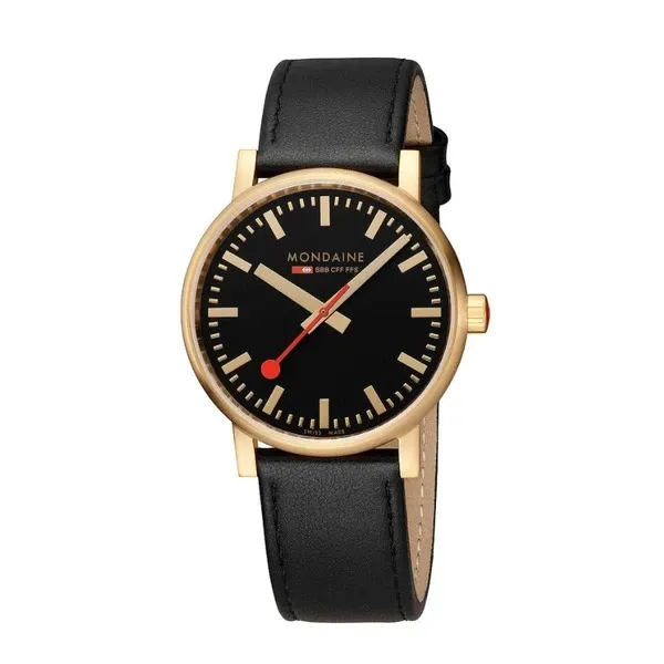 Đồng Hồ Nam Mondaine Evo2 Golden Watch MSE.40122.LB Màu Đen Vàng