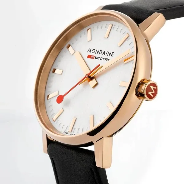Đồng Hồ Nam Mondaine Evo2 Rose Golden Watch MSE.40112.LB - 40mm Màu Đen Vàng - Đồng hồ - Vua Hàng Hiệu
