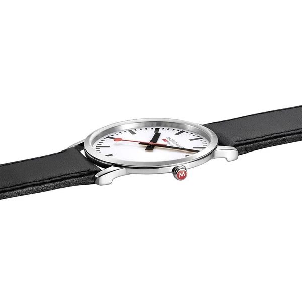 Đồng Hồ Nam Mondaine Simply Elegant Black Leather Watch A638.30350.11SBO - 41mm Màu Đen Bạc - 4