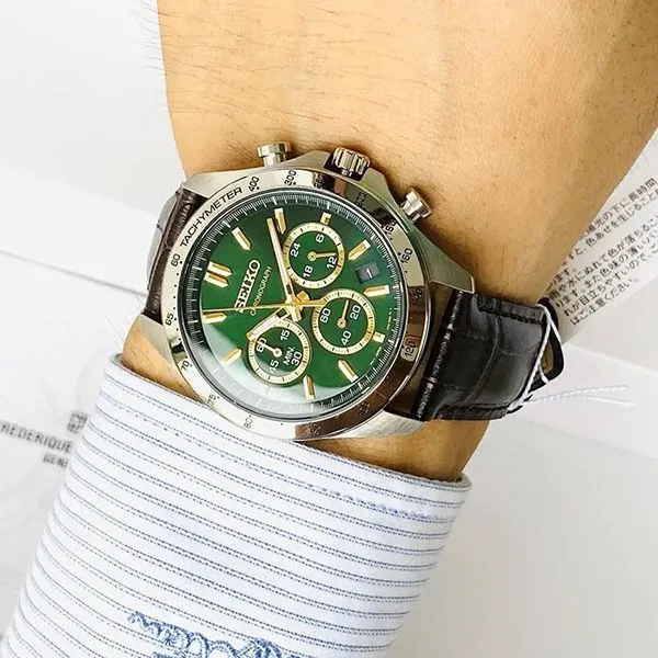Đồng Hồ Nam Seiko Spirit Chronograph SBTR017 Màu Xanh Green