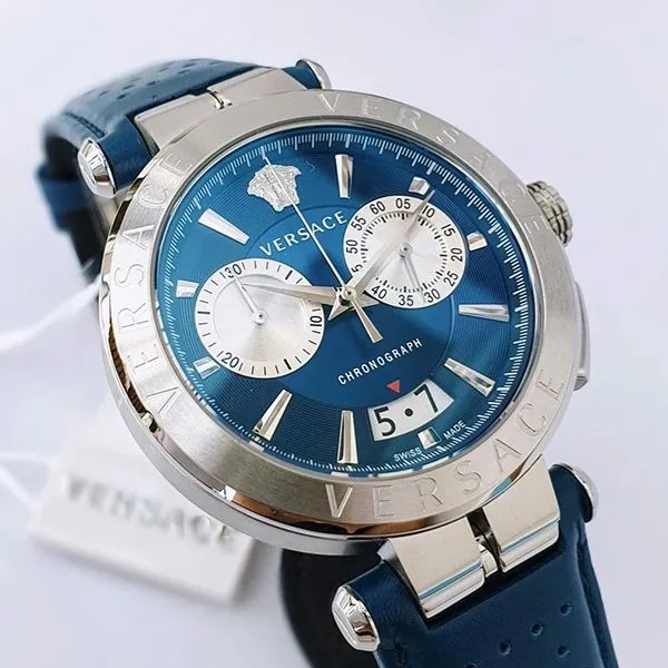 Đồng Hồ Nam Versace Aion Chrono Watch 45mm Màu Xanh Navy