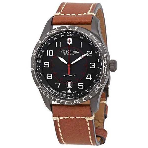 Đồng Hồ Nam Victorinox Airboss Automatic Black Dial 241821 Màu Nâu Đen