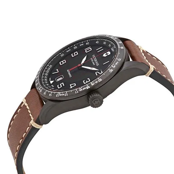Đồng Hồ Nam Victorinox Airboss Automatic Black Dial 241821 Màu Nâu Đen