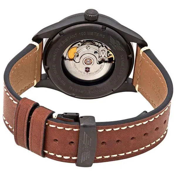 Đồng Hồ Nam Victorinox Airboss Automatic Black Dial 241821 Màu Nâu Đen