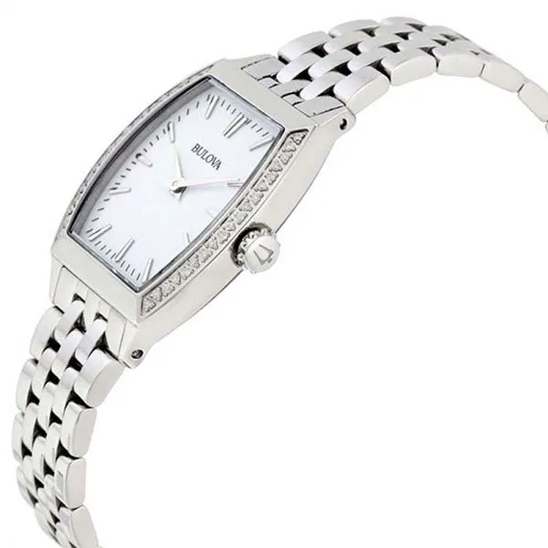 Đồng Hồ Nữ Bulova Diamond Accent Gallery Women's Watch 96R196 Màu Bạc