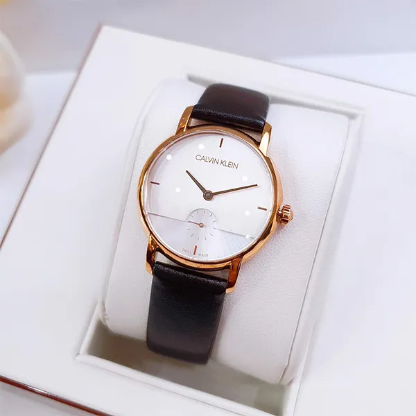 Đồng Hồ Nữ Calvin Klein CK Established Quartz Silver Dial Ladies Watch K9H2Y6C6 Màu Đen