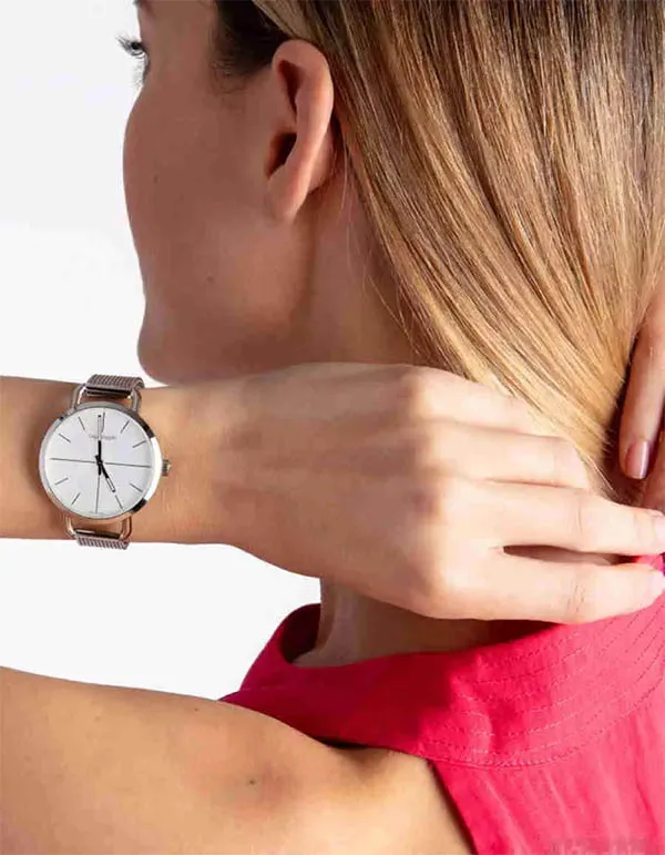 Đồng Hồ Nữ Calvin Klein CK Even Quartz White Dial Ladies Watch K7B23126 Màu Bạc