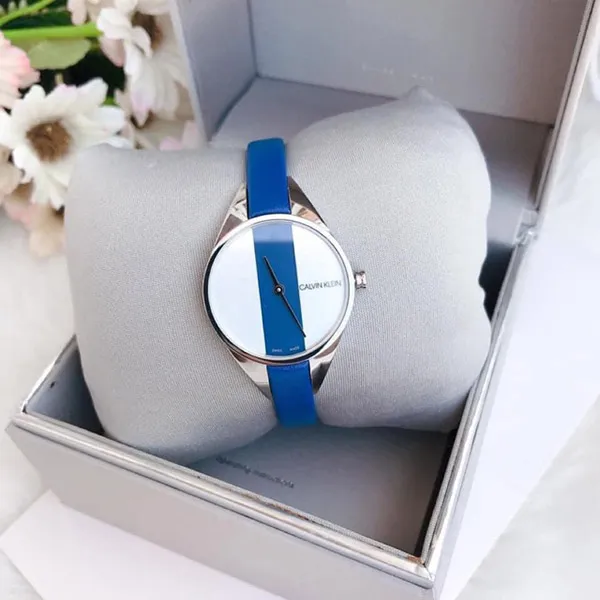 Đồng Hồ Nữ Calvin Klein CK Rebel K8P231V6 Màu Xanh Trắng