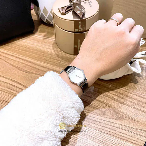 Đồng Hồ Nữ Calvin Klein CK Women Classic 24mm Silver Dial Leather Watch K4D231C6 Màu Đen