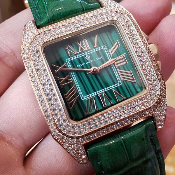 Đồng Hồ Nữ Christian Van Sant Radieuse Quartz Green Dial Ladies Watch CV4424 Màu Xanh Green