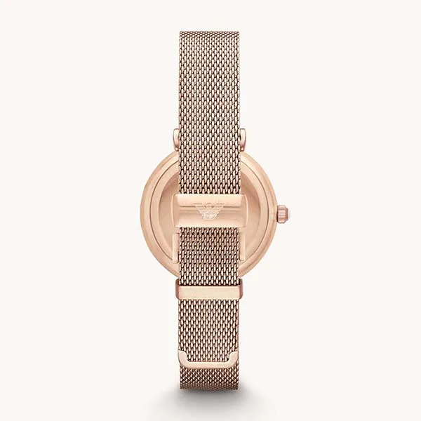 Đồng Hồ Nữ Emporio Armani Women's Two-Hand Rose Gold-Tone Stainless Steel Watch AR1956 Màu Vàng Hồng