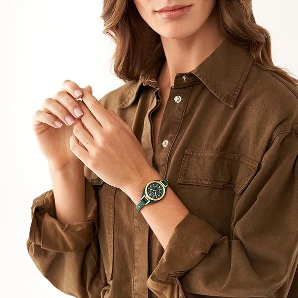 Đồng Hồ Nữ Fossil Carlie ES5241 Dây Da Màu Xanh - Đồng hồ - Vua Hàng Hiệu