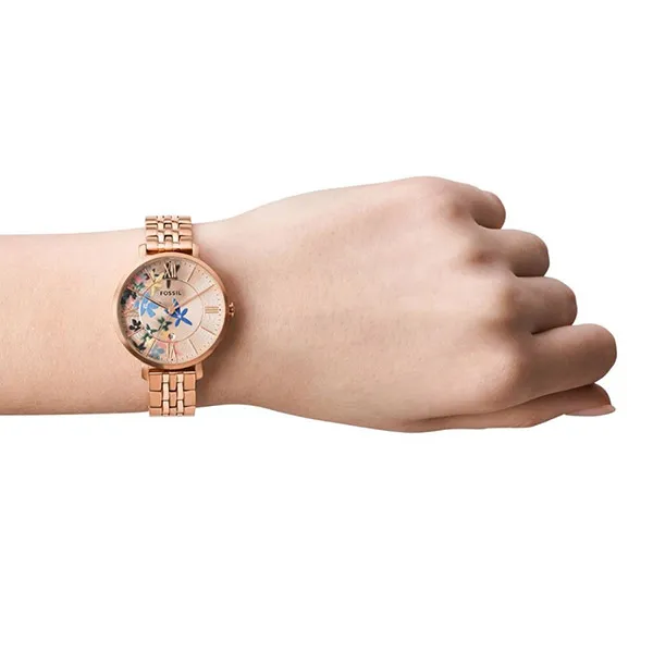Đồng Hồ Nữ Fossil Jacqueline Dây Thép Không Gỉ ES5185 Màu Vàng Hồng