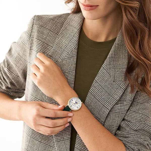 Đồng Hồ Nữ Fossil Jacqueline ES5244 Dây Da Màu Xanh