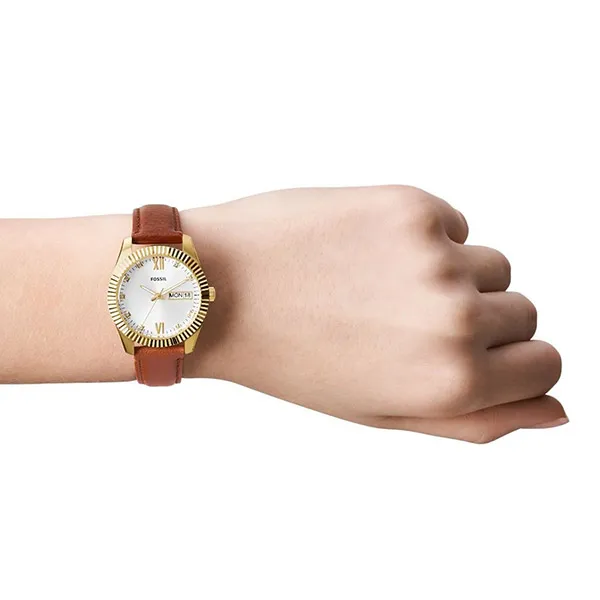 Đồng Hồ Nữ Fossil Scarlette Dây Da ES5184 Màu Nâu