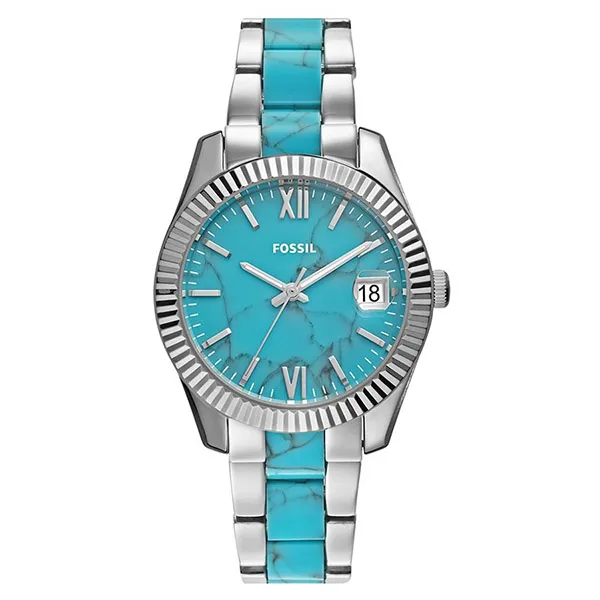 Đồng Hồ Nữ Fossil Scarlette Mini Dây Thép Không Gỉ ES5077 Màu Xanh Bạc