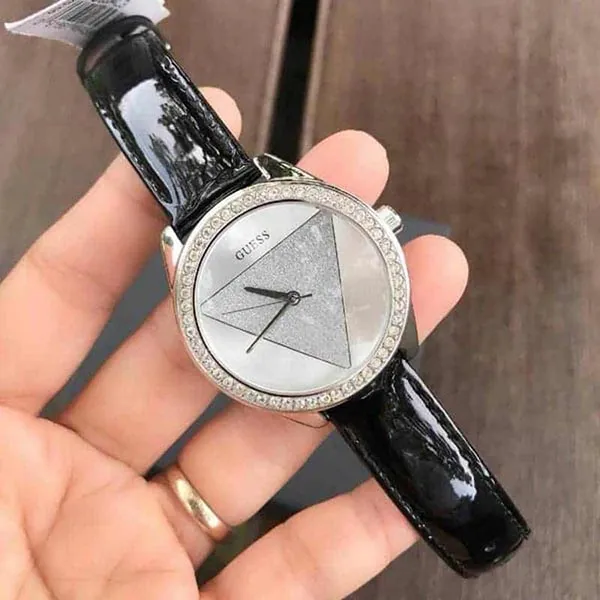 Đồng Hồ Nữ Guess Women's Black Leather Watch 36mm U0884L3 Màu Đen Bạc